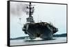 Aircraft Carrier Melbourne Arriving for Repairs-Kyoichi Sawada-Framed Stretched Canvas