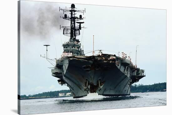 Aircraft Carrier Melbourne Arriving for Repairs-Kyoichi Sawada-Stretched Canvas
