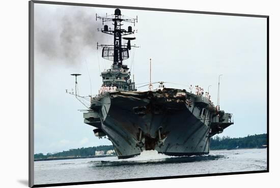 Aircraft Carrier Melbourne Arriving for Repairs-Kyoichi Sawada-Mounted Photographic Print