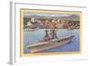 Aircraft Carrier, San Diego Bay-null-Framed Art Print