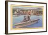 Aircraft Carrier, San Diego Bay-null-Framed Art Print