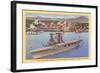 Aircraft Carrier, San Diego Bay-null-Framed Art Print