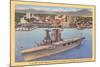 Aircraft Carrier, San Diego Bay-null-Mounted Art Print