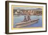 Aircraft Carrier, San Diego Bay-null-Framed Art Print