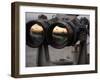 Aircraft Carrier USS Dwight D. Eisenhower Is Reflected in a Set of Big Eyes Binoculars-Stocktrek Images-Framed Photographic Print