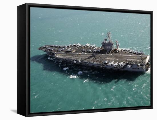 Aircraft Carrier USS Dwight D. Eisenhower Sails Through the Meditteranean Sea-Stocktrek Images-Framed Stretched Canvas