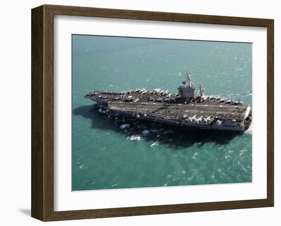 Aircraft Carrier USS Dwight D. Eisenhower Sails Through the Meditteranean Sea-Stocktrek Images-Framed Photographic Print