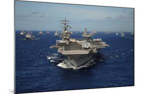 Aircraft Carrier USS Ronald Reagan Leads Allied Ships on Pacific Ocean, July 2010-null-Mounted Photo