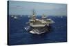 Aircraft Carrier USS Ronald Reagan Leads Allied Ships on Pacific Ocean, July 2010-null-Stretched Canvas