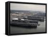 Aircraft Carriers in Port at Naval Station Norfolk, Virginia-Stocktrek Images-Framed Stretched Canvas