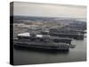 Aircraft Carriers in Port at Naval Station Norfolk, Virginia-Stocktrek Images-Stretched Canvas