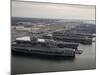 Aircraft Carriers in Port at Naval Station Norfolk, Virginia-Stocktrek Images-Mounted Photographic Print