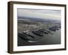 Aircraft Carriers in Port at Naval Station Norfolk, Virginia-Stocktrek Images-Framed Photographic Print