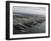 Aircraft Carriers in Port at Naval Station Norfolk, Virginia-Stocktrek Images-Framed Photographic Print