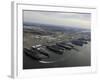 Aircraft Carriers in Port at Naval Station Norfolk, Virginia-Stocktrek Images-Framed Photographic Print