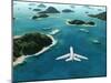 Aircraft Flies over a Sea-Photobank gallery-Mounted Art Print