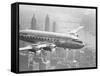 Aircraft Flying over City-null-Framed Stretched Canvas