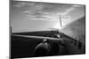 Aircraft in Airport at Sunset-Sergey Peterman-Mounted Photographic Print