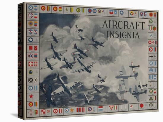 Aircraft Insignia American WWII Identification Poster-David Pollack-Stretched Canvas