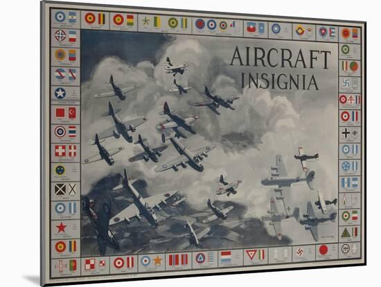 Aircraft Insignia American WWII Identification Poster-David Pollack-Mounted Giclee Print