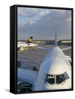 Aircraft on the Ground, Frankfurt Rhein-Main Airport, Frankfurt, Germany-Hans Peter Merten-Framed Stretched Canvas