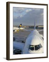 Aircraft on the Ground, Frankfurt Rhein-Main Airport, Frankfurt, Germany-Hans Peter Merten-Framed Photographic Print