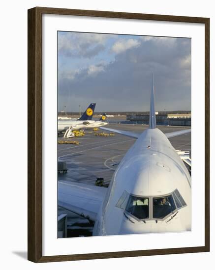 Aircraft on the Ground, Frankfurt Rhein-Main Airport, Frankfurt, Germany-Hans Peter Merten-Framed Photographic Print