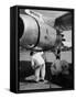 Aircraft Safety Check-null-Framed Stretched Canvas