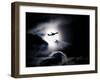 Aircraft Taking Off from Heathrow Passing in Front of Full Moon, London-Purcell-Holmes-Framed Photographic Print