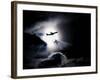 Aircraft Taking Off from Heathrow Passing in Front of Full Moon, London-Purcell-Holmes-Framed Photographic Print