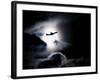 Aircraft Taking Off from Heathrow Passing in Front of Full Moon, London-Purcell-Holmes-Framed Photographic Print