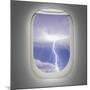 Aircraft Window with View of Lightning Strike-Steve Collender-Mounted Art Print