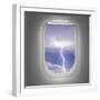 Aircraft Window with View of Lightning Strike-Steve Collender-Framed Art Print