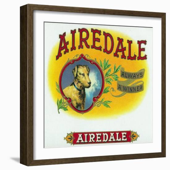 Airedale Brand Cigar Box Label-Lantern Press-Framed Art Print