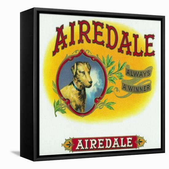 Airedale Brand Cigar Box Label-Lantern Press-Framed Stretched Canvas