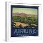 Airline Brand - Fillmore, California - Citrus Crate Label-Lantern Press-Framed Art Print