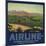 Airline Brand - Fillmore, California - Citrus Crate Label-Lantern Press-Mounted Art Print