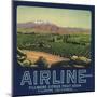 Airline Brand - Fillmore, California - Citrus Crate Label-Lantern Press-Mounted Art Print