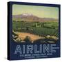 Airline Brand - Fillmore, California - Citrus Crate Label-Lantern Press-Stretched Canvas