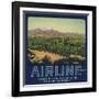 Airline Brand - Fillmore, California - Citrus Crate Label-Lantern Press-Framed Art Print