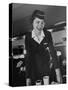 Airline Stewardess Seving Coffee-Peter Stackpole-Stretched Canvas