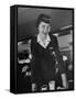 Airline Stewardess Seving Coffee-Peter Stackpole-Framed Stretched Canvas