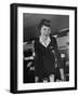 Airline Stewardess Seving Coffee-Peter Stackpole-Framed Photographic Print