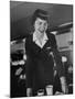 Airline Stewardess Seving Coffee-Peter Stackpole-Mounted Photographic Print