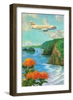 Airliner over Hawaii-null-Framed Art Print