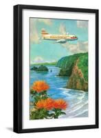 Airliner over Hawaii-null-Framed Art Print