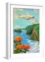 Airliner over Hawaii-null-Framed Art Print