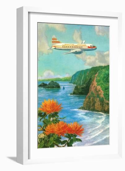 Airliner over Hawaii-null-Framed Art Print