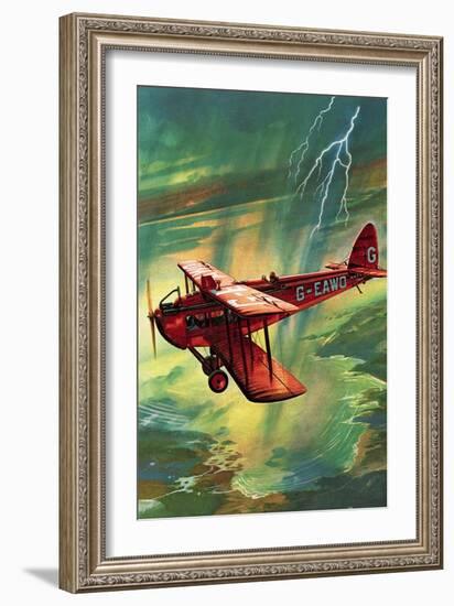 Airliner Struck by Lightning-English School-Framed Giclee Print