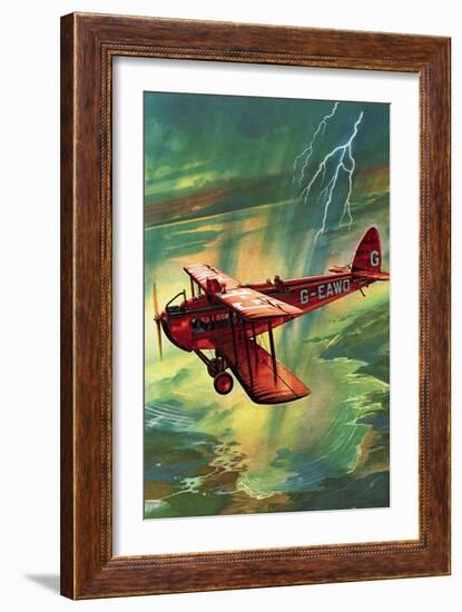 Airliner Struck by Lightning-English School-Framed Giclee Print